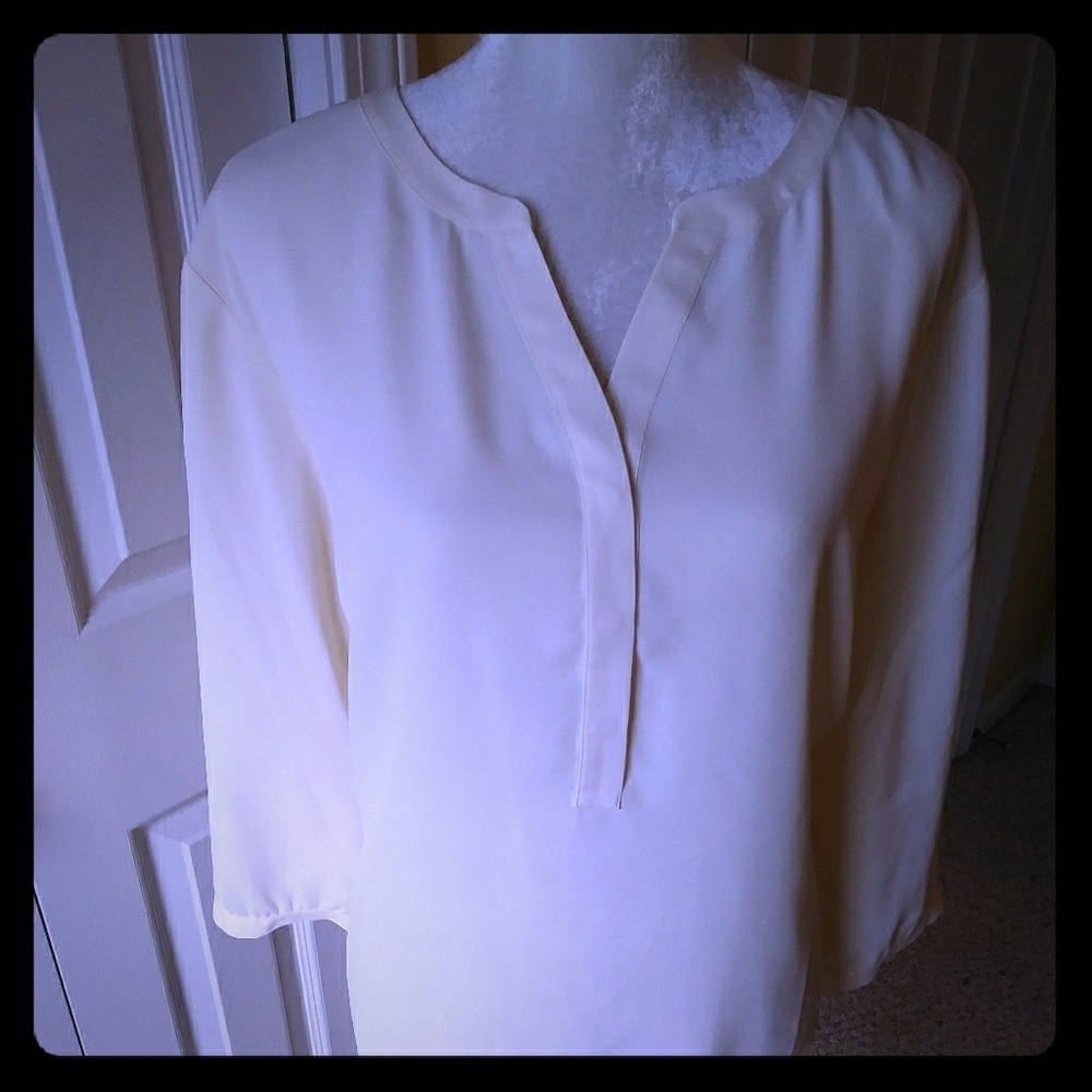 Talbots Ivory Crepe Blouse